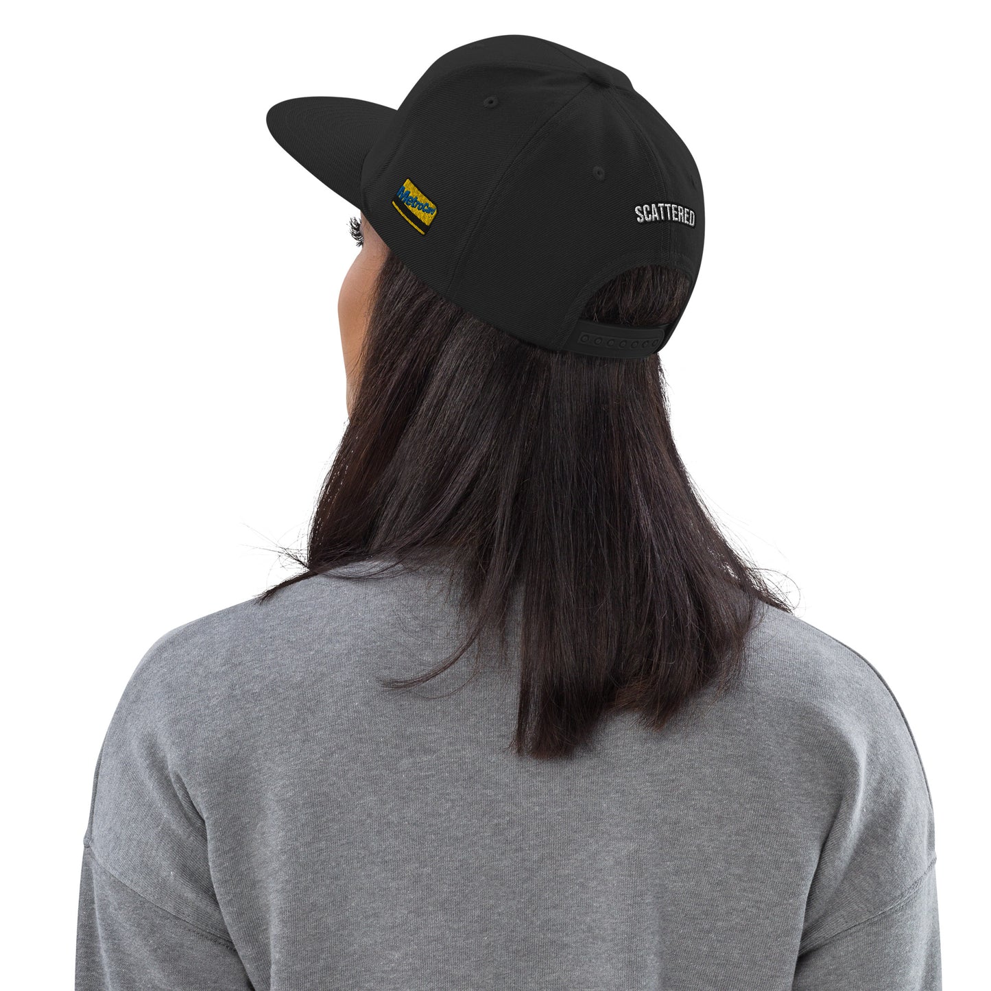New York Apple Logo Embroidered Black Snapback Hat (Metro Card) Scattered Streetwear