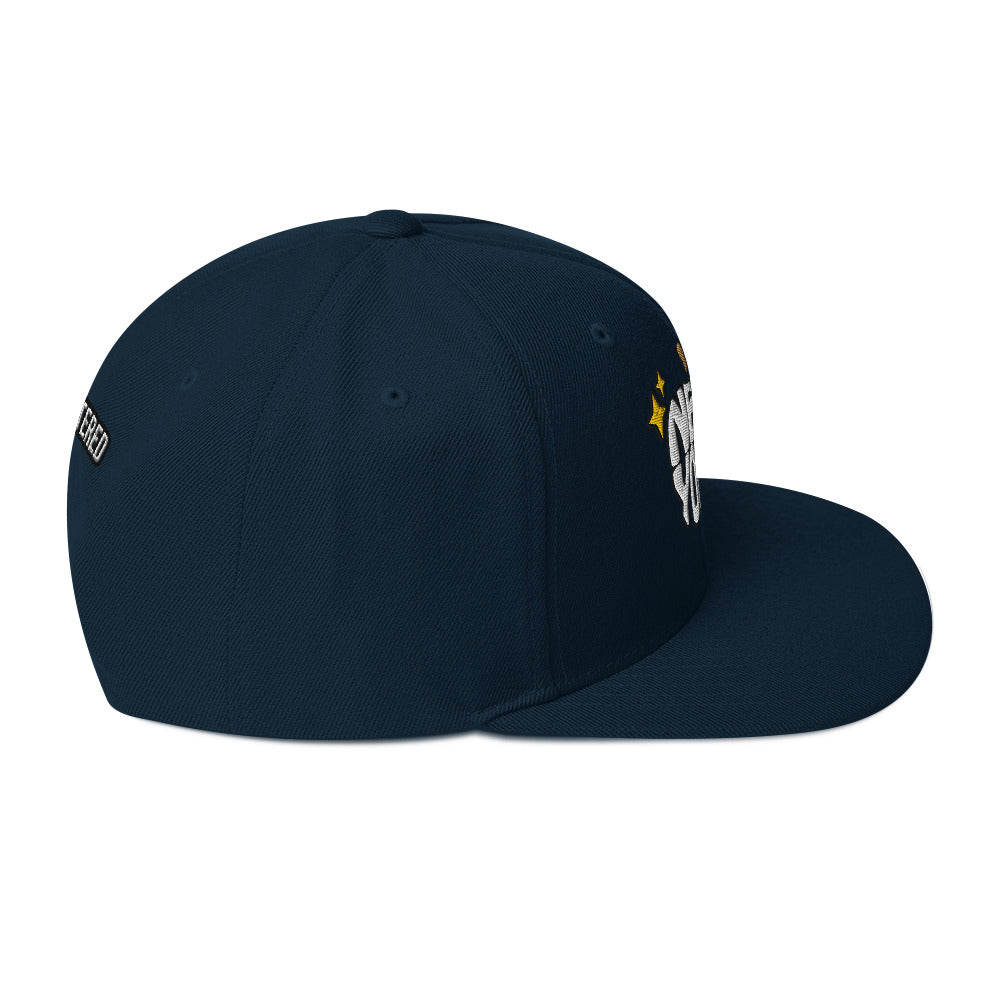 New York Apple Logo Embroidered Navy Blue Snapback Hat (Pigeon) Scattered Streetwear