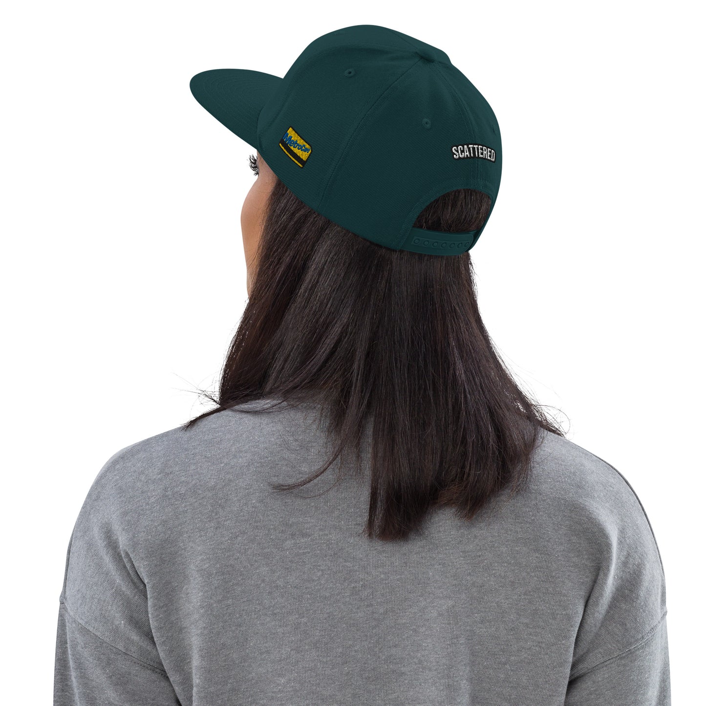 New York Apple Logo Embroidered Spruce Green Snapback Hat (Metro Card) Scattered Streetwear