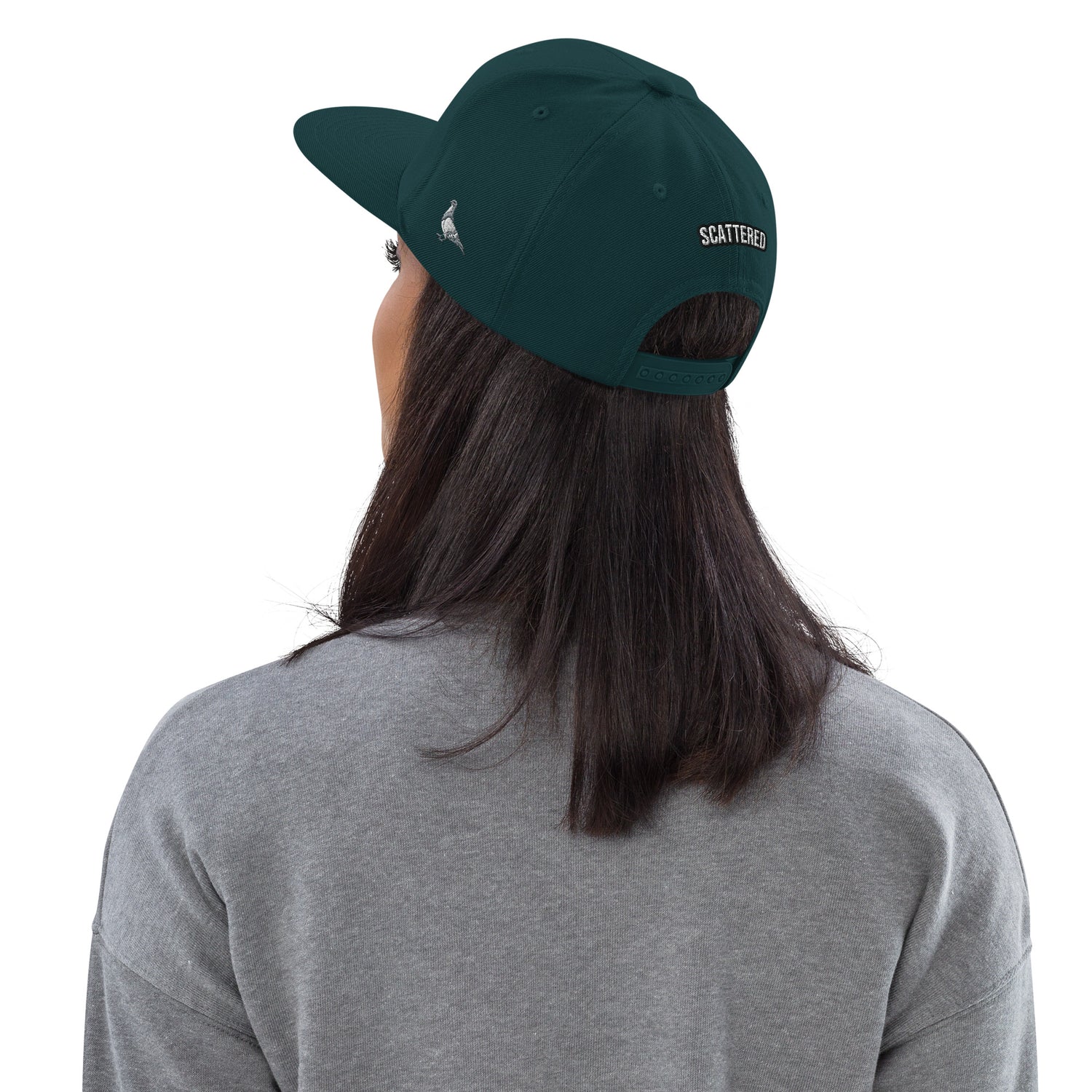 New York Apple Logo Embroidered Royal Spruce Green Snapback Hat (Pigeon) Scattered Streetwear