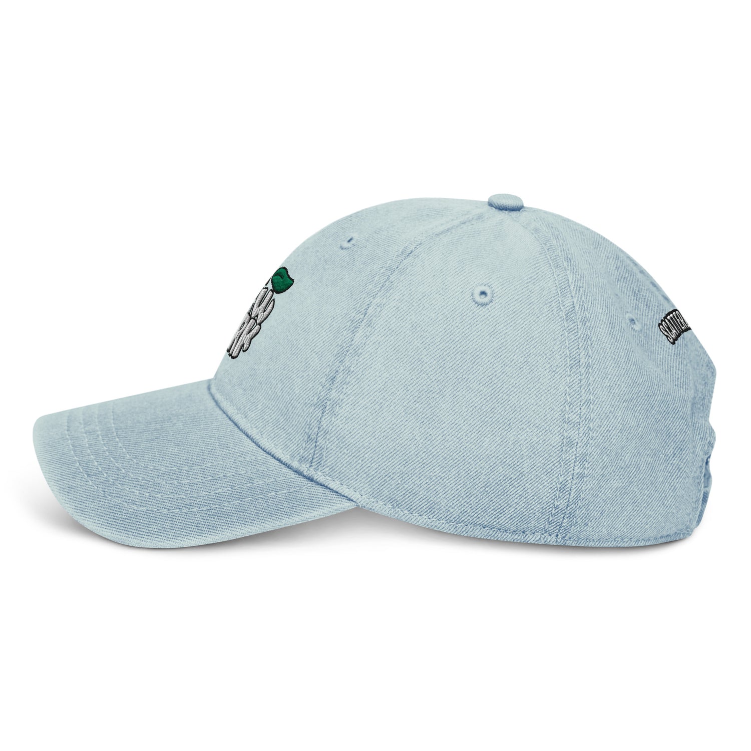 New York Apple Logo Embroidered Light Blue Denim Hat Scattered Streetwear