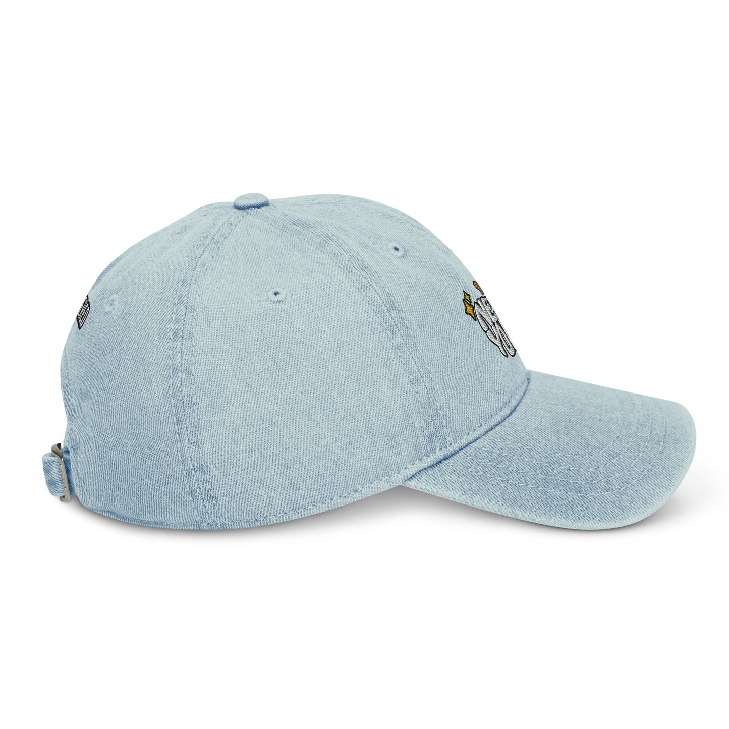 New York Apple Logo Embroidered Light Blue Denim Hat Scattered Streetwear