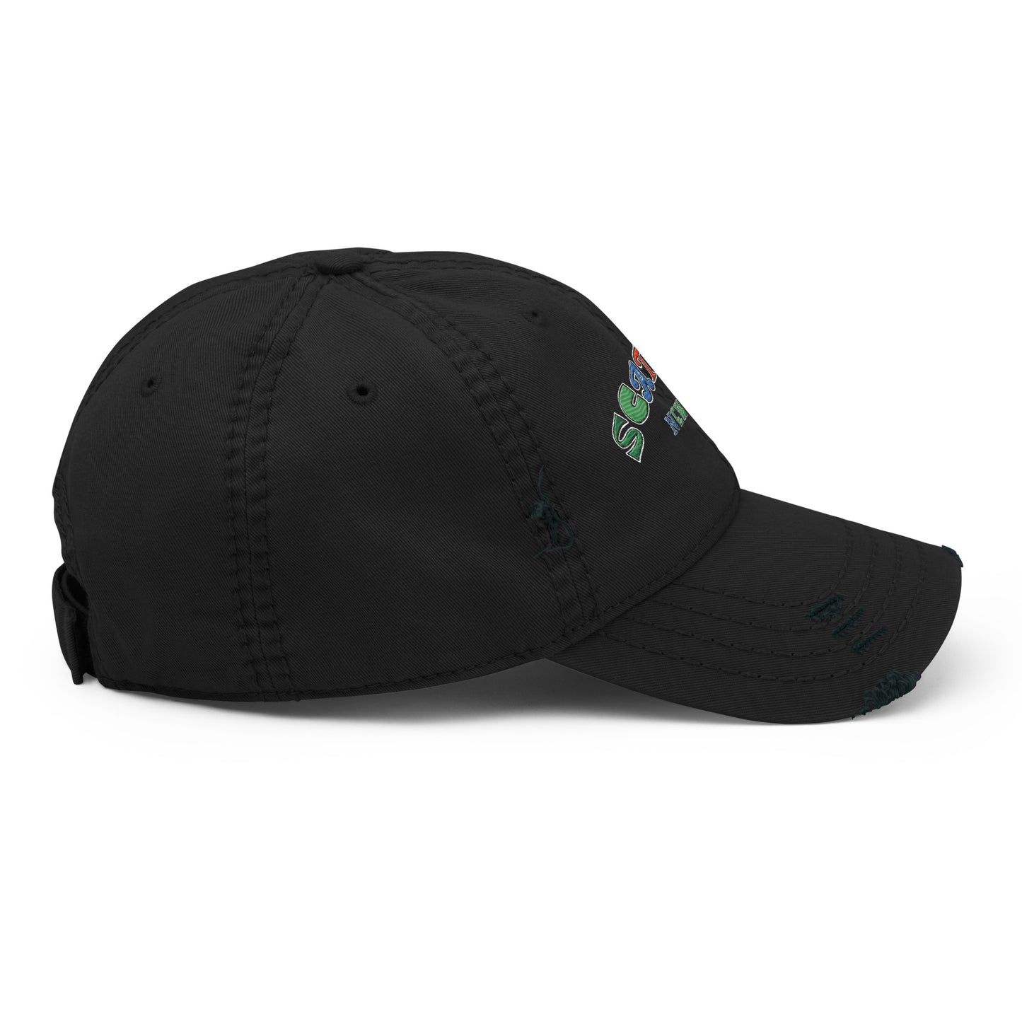 Scattered Van Cleef Style Logo Embroidered Distressed Dad Hat