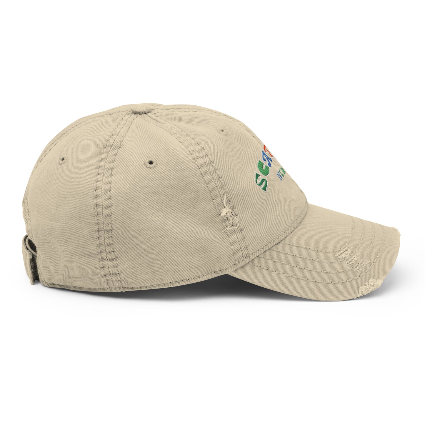 Scattered Van Cleef Style Logo Embroidered Distressed Dad Hat