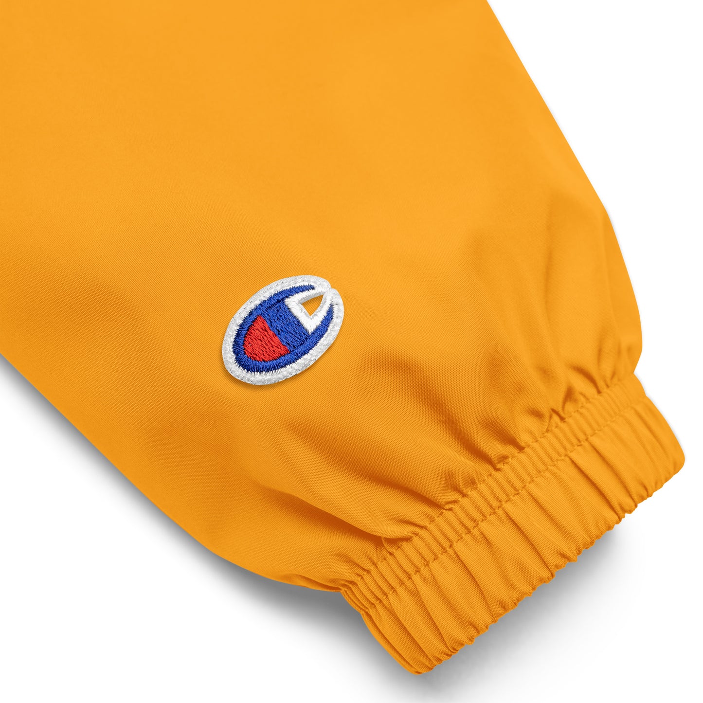 New York Apple Logo Embroidered Yellow Champion Packable Windbreaker Jacket Scattered Streetwear