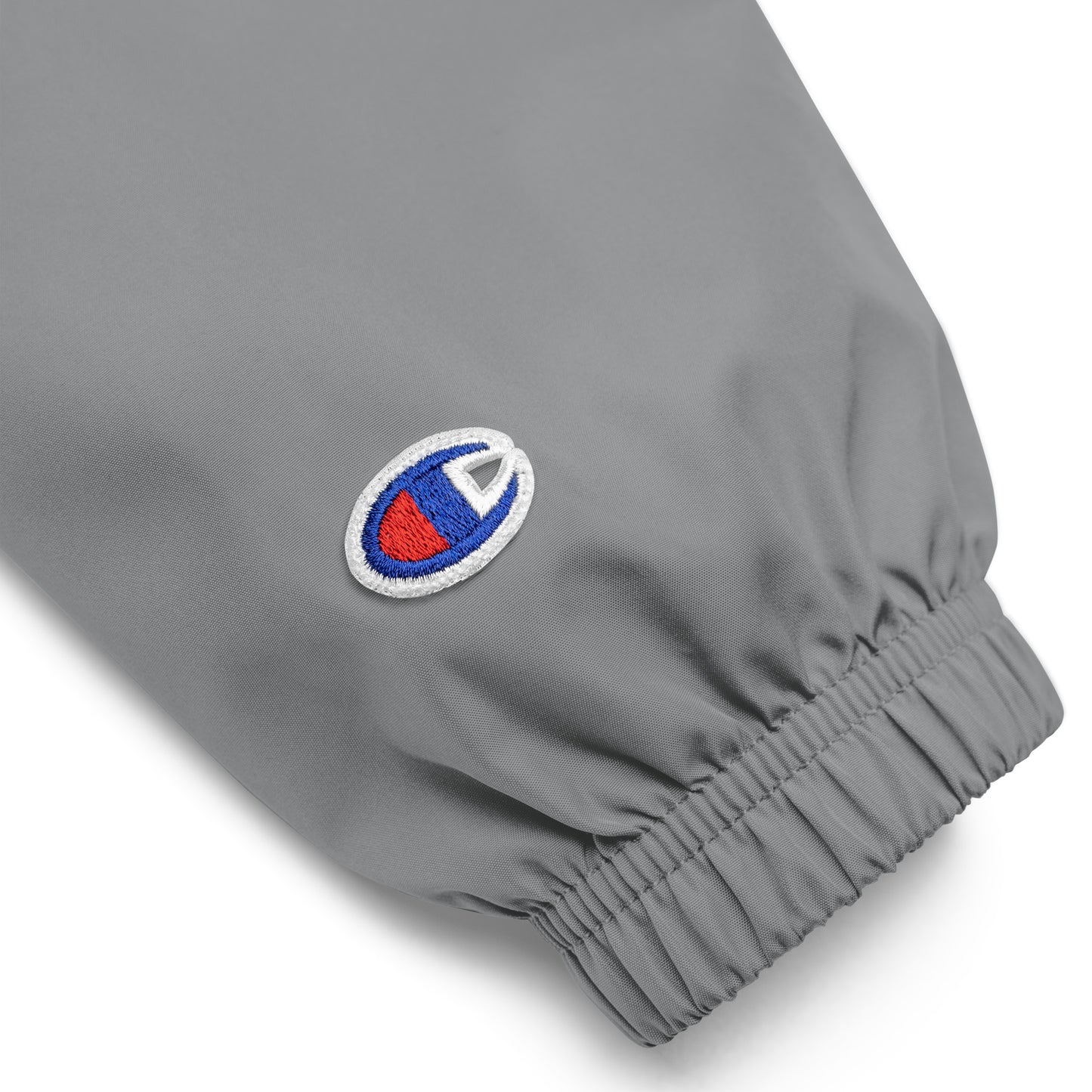 New York Apple Logo Embroidered Grey Champion Packable Windbreaker Jacket Scattered Streetwear