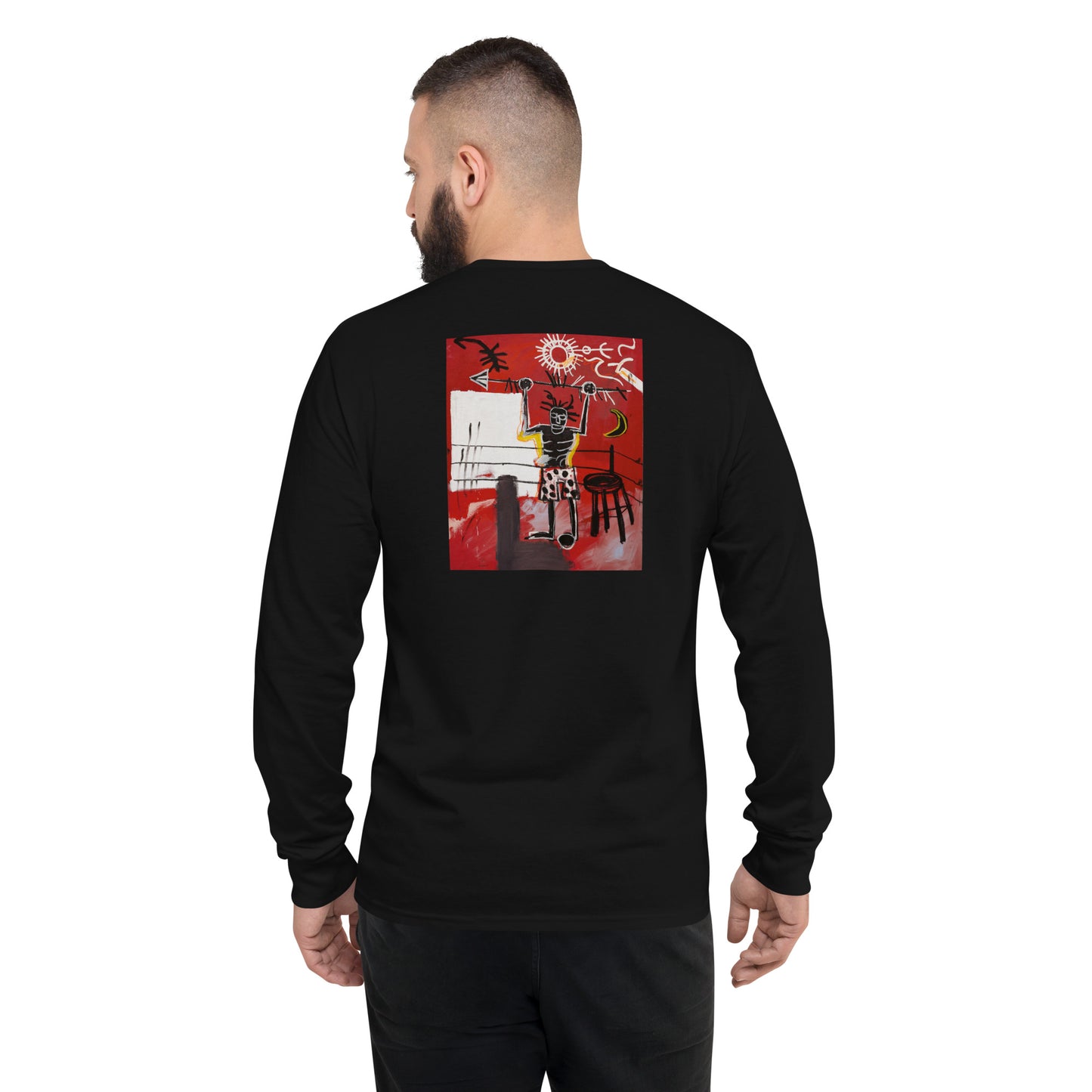 Jean-Michel Basquiat "The Ring" Artwork Champion Crewneck Long Sleeve Shirt