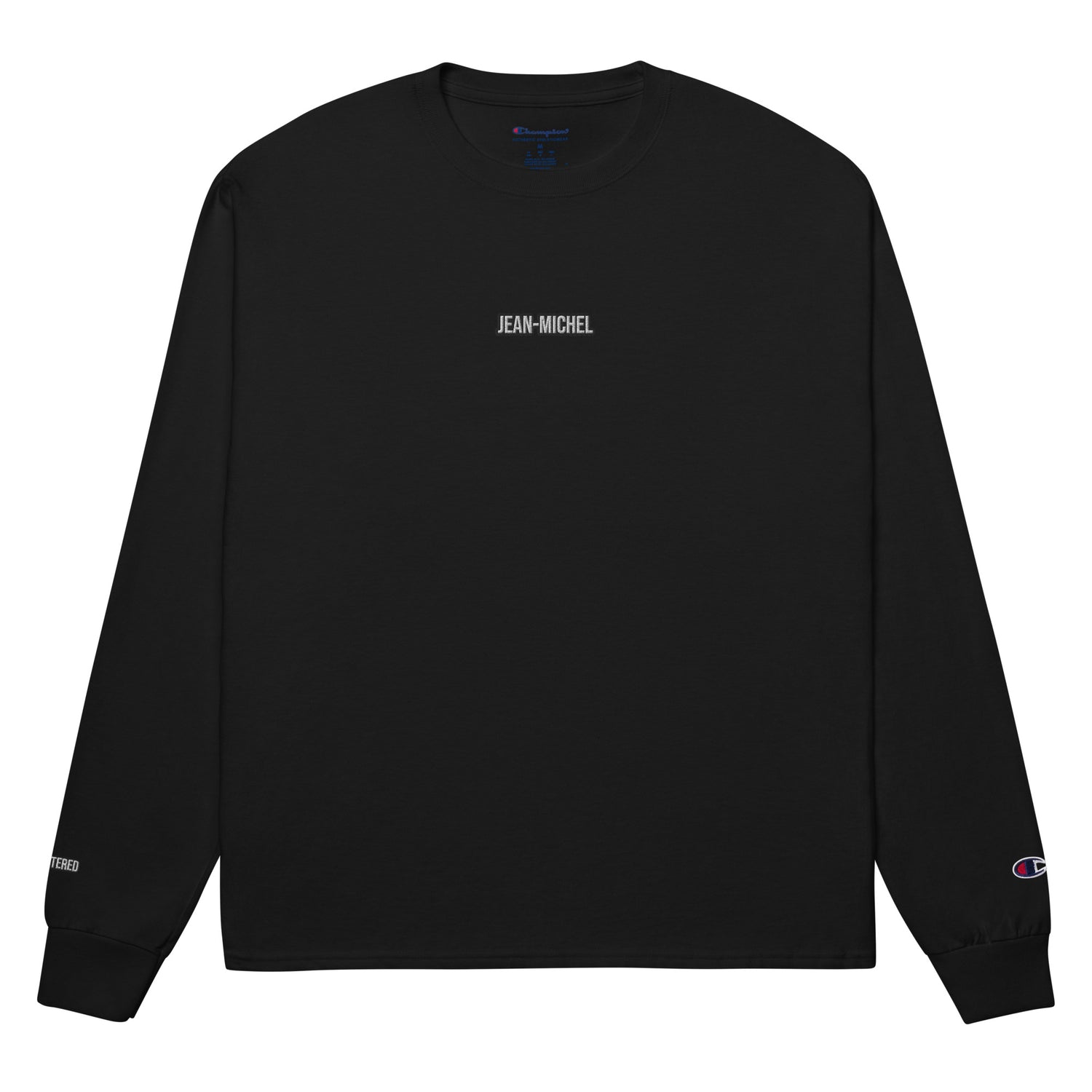 Jean-Michel Basquiat "Cabeza" Artwork Printed Premium Black Champion Crewneck Long Sleeve Shirt Scattered Streetwear