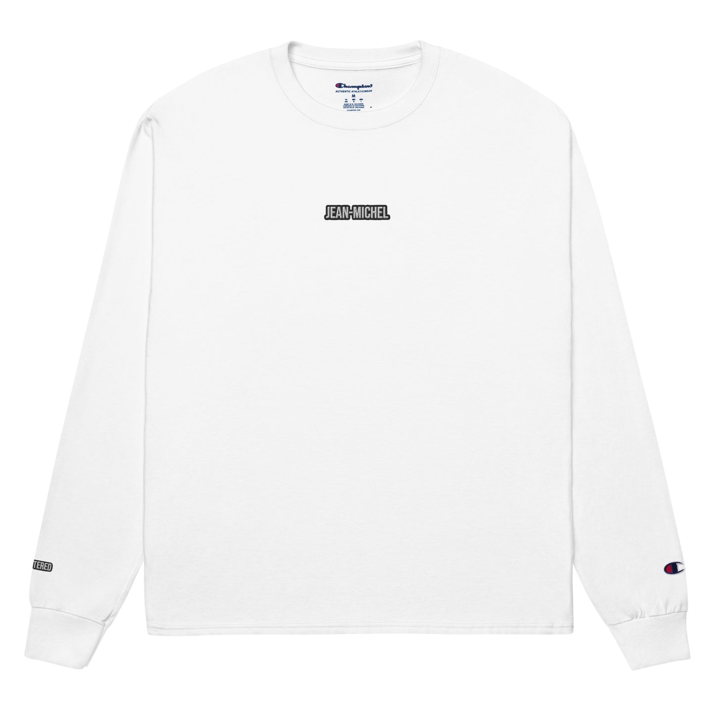 Jean-Michel Basquiat "Cabeza" Artwork Printed Premium White Champion Crewneck Long Sleeve Shirt Scattered Streetwear