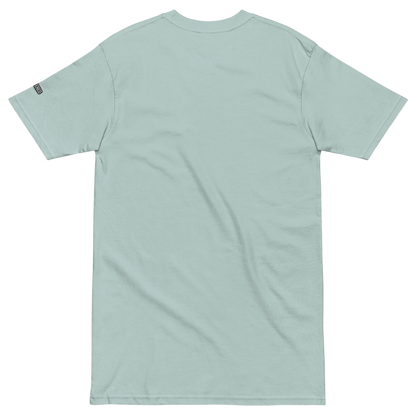 New York Apple Logo Embroidered Agave Blue T-Shirt Scattered Streetwear