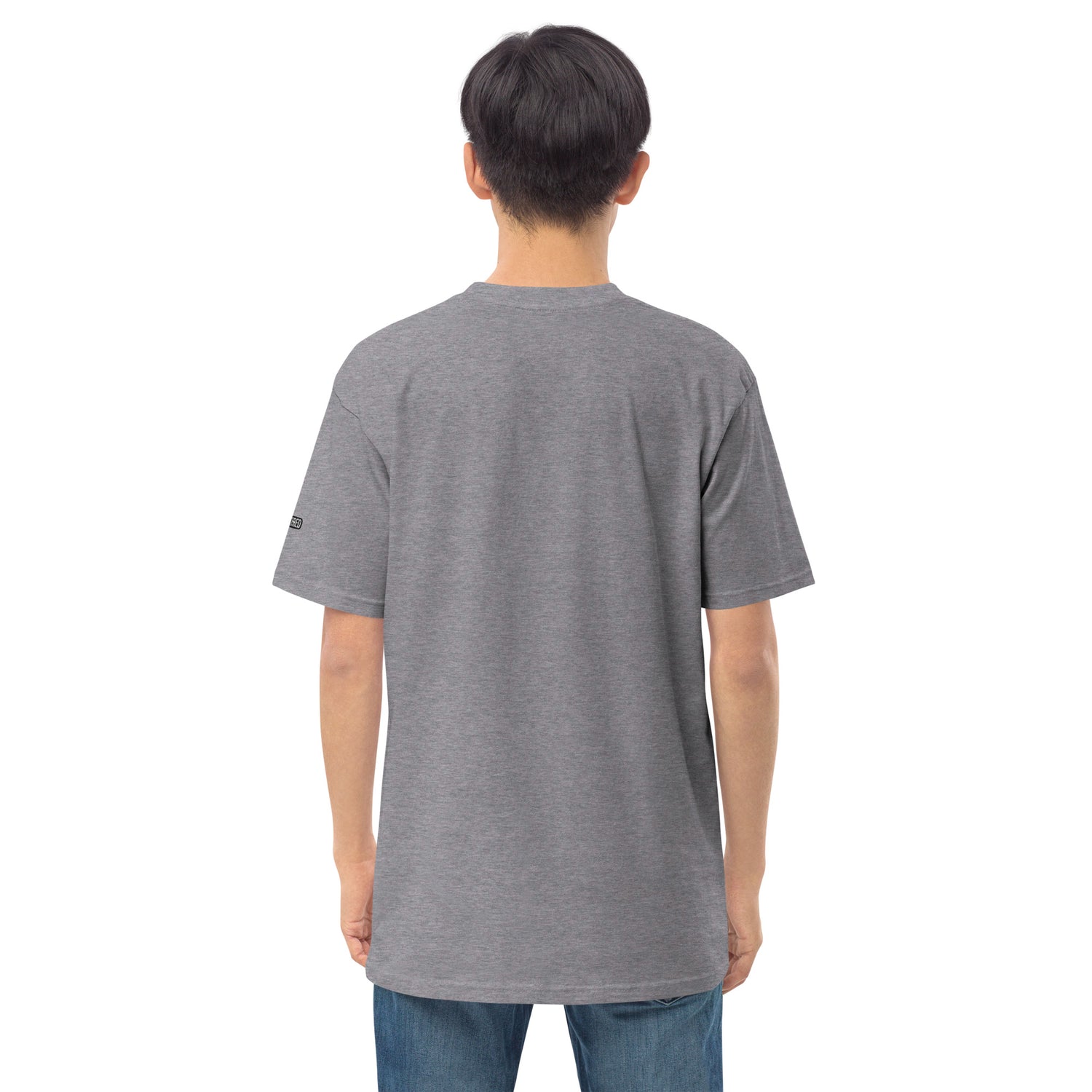 New York Apple Logo Embroidered Grey T-Shirt Scattered Streetwear