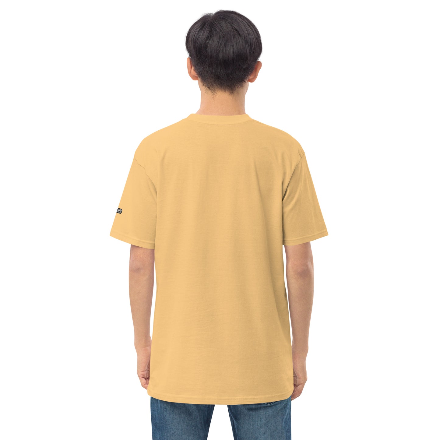 New York Apple Logo Embroidered Yellow T-Shirt Scattered Streetwear