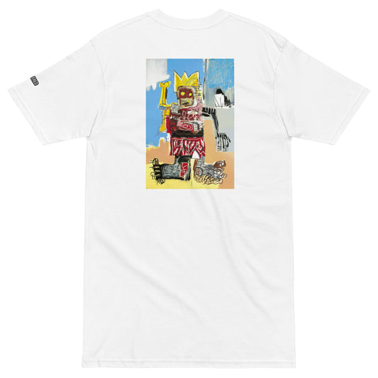 Jean-Michel Basquiat "Untitled" Artwork Embroidered + Printed Premium White Streetwear T-shirt SCattered