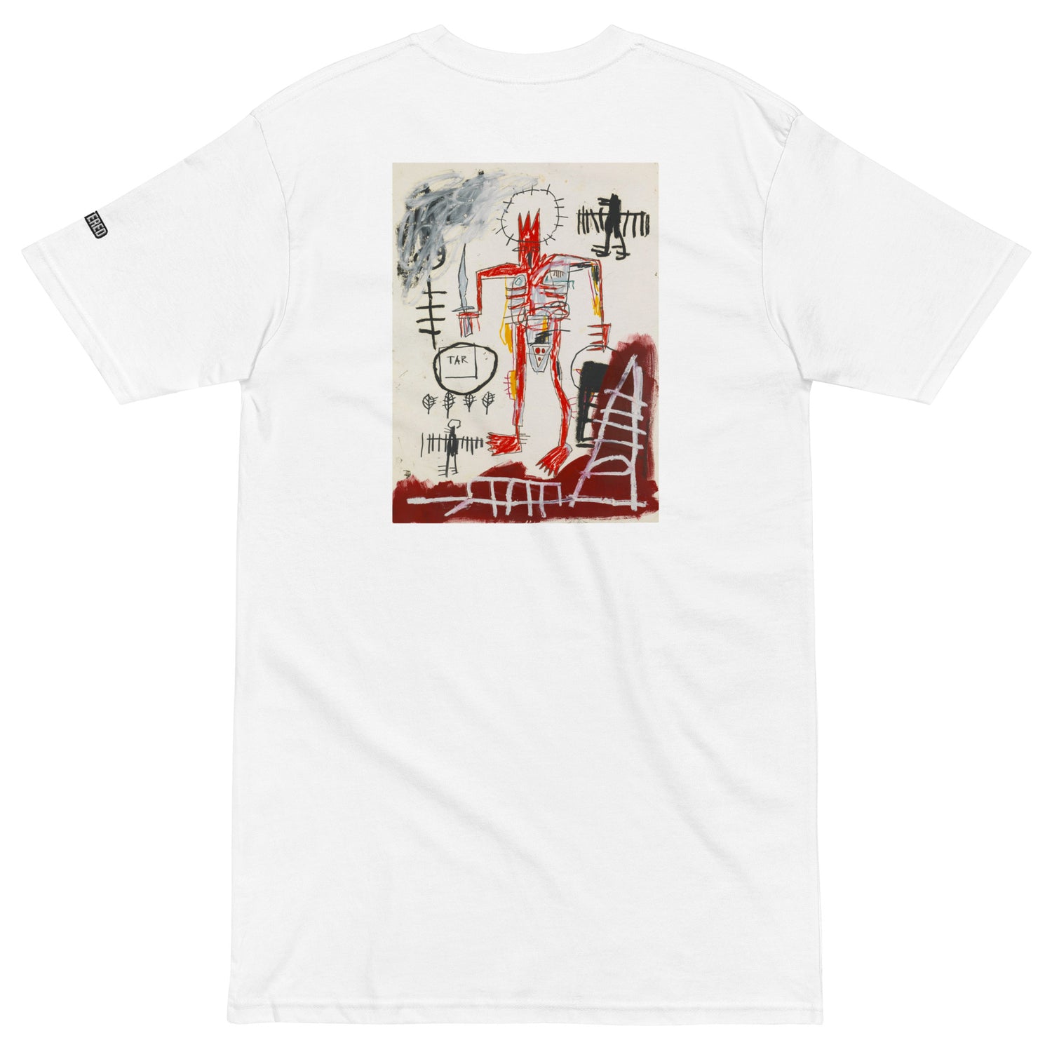 Jean-Michel Basquiat "Untitled" Artwork Printed Premium White Streetwear Crewneck T-shirt