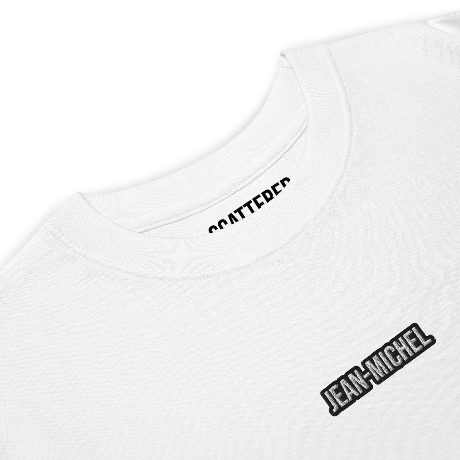 Jean-Michel Basquiat "Untitled" Artwork Embroidered + Printed Premium White Streetwear T-shirt SCattered