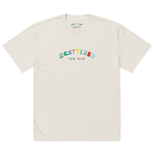 Scattered S/S '25 Style Logo Printed Faded T-Shirt