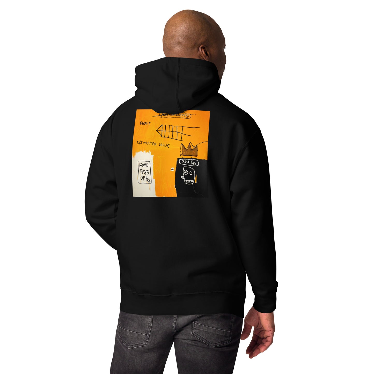 Jean-Michel Basquiat "Rome Pays Off" Artwork Premium Hoodie