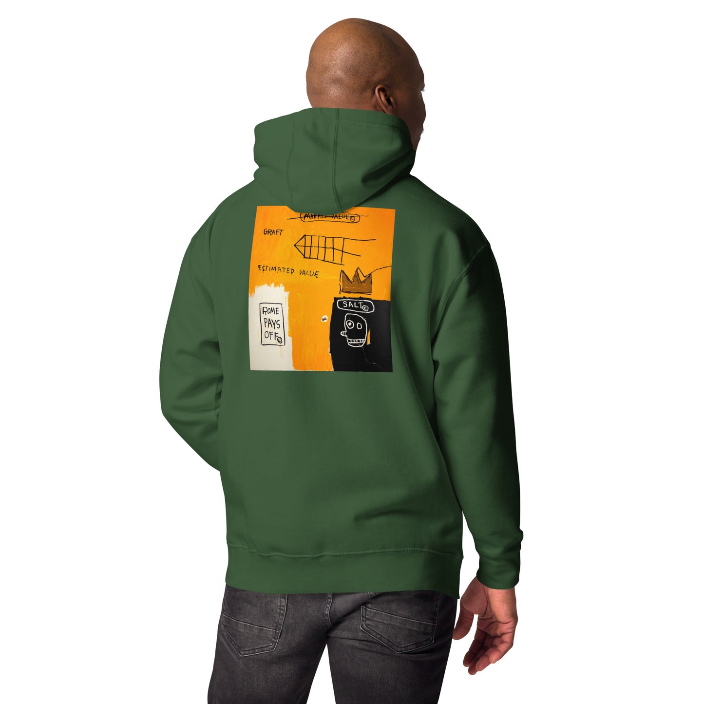 Jean-Michel Basquiat "Rome Pays Off" Artwork Premium Hoodie