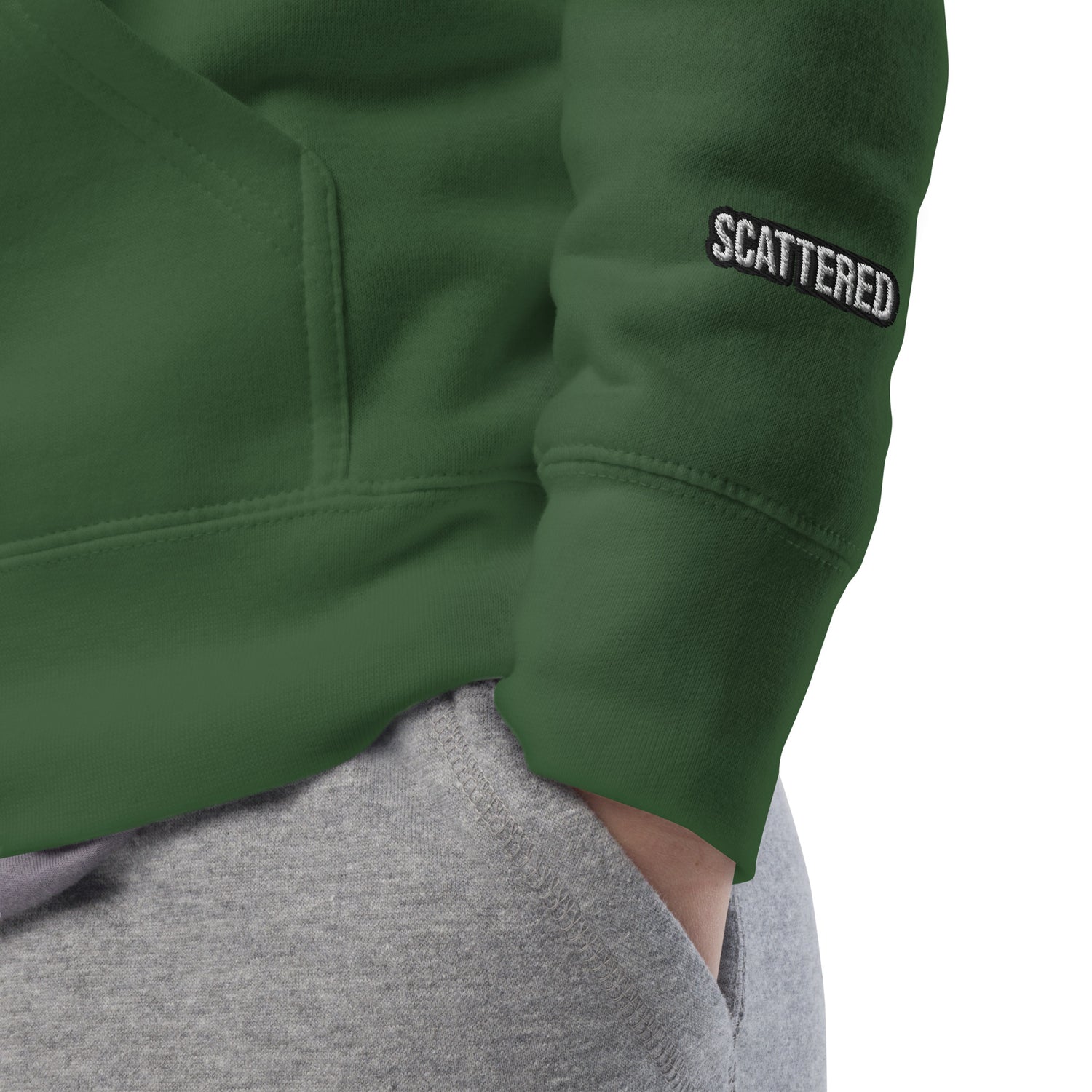 New York Apple Logo Embroidered Green Streetwear Hoodie Sweatshirt | Scattered