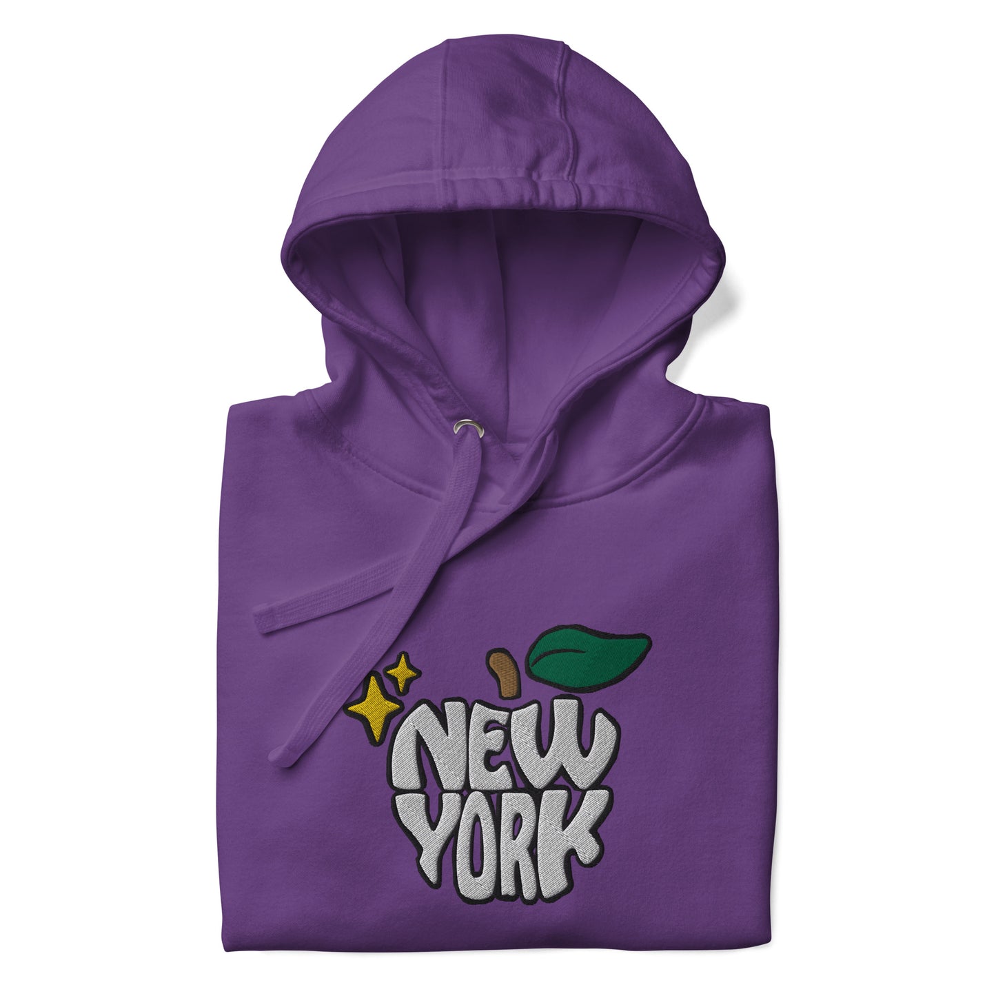 New York Apple Logo Embroidered Hoodie Sweatshirt