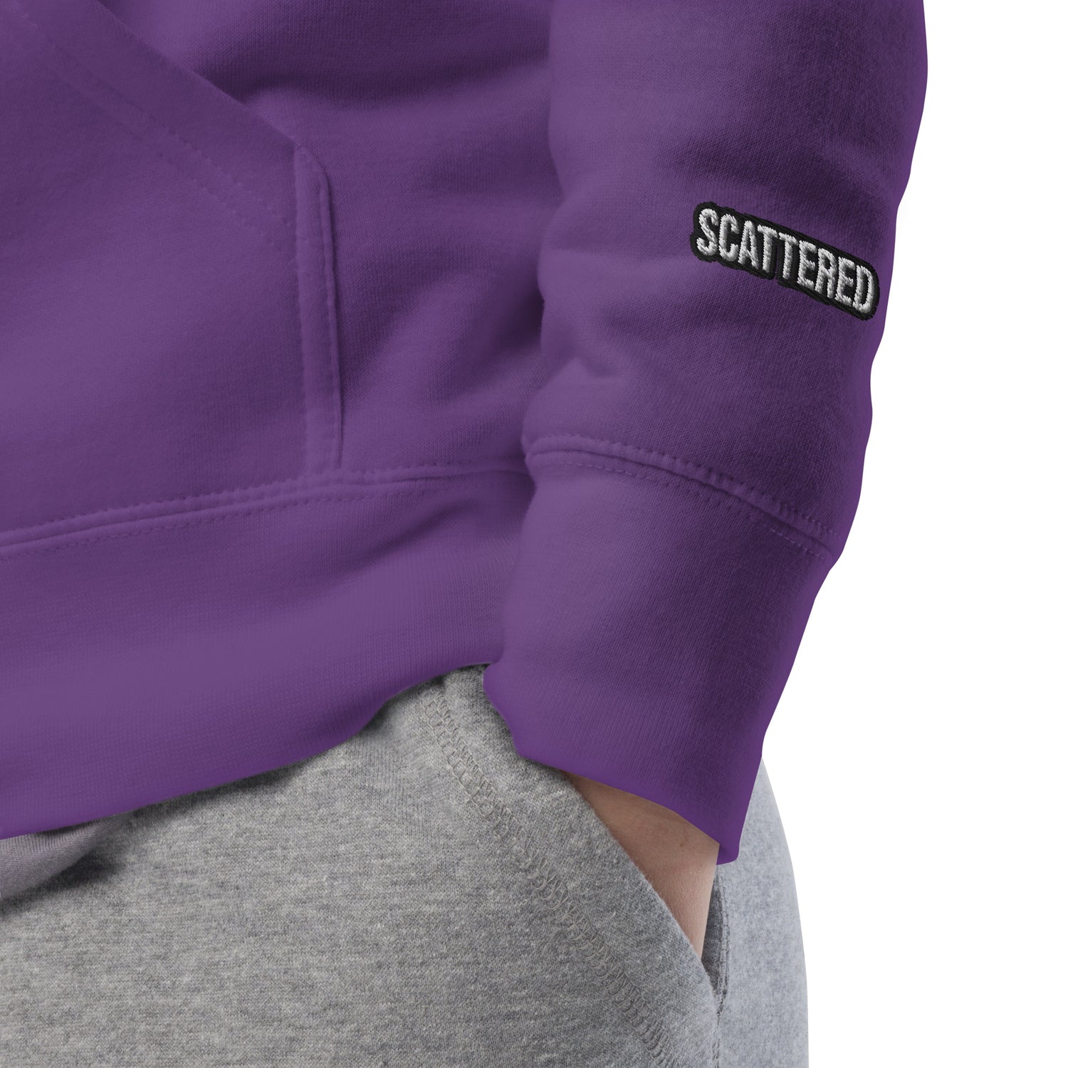 New York Apple Logo Embroidered Purple Streetwear Hoodie Sweatshirt | Scattered