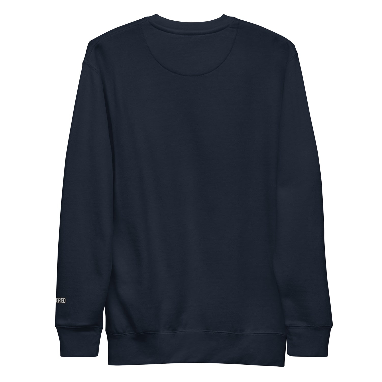 New York Apple Logo Embroidered Navy Blue Crewneck Sweatshirt Scattered Streetwear