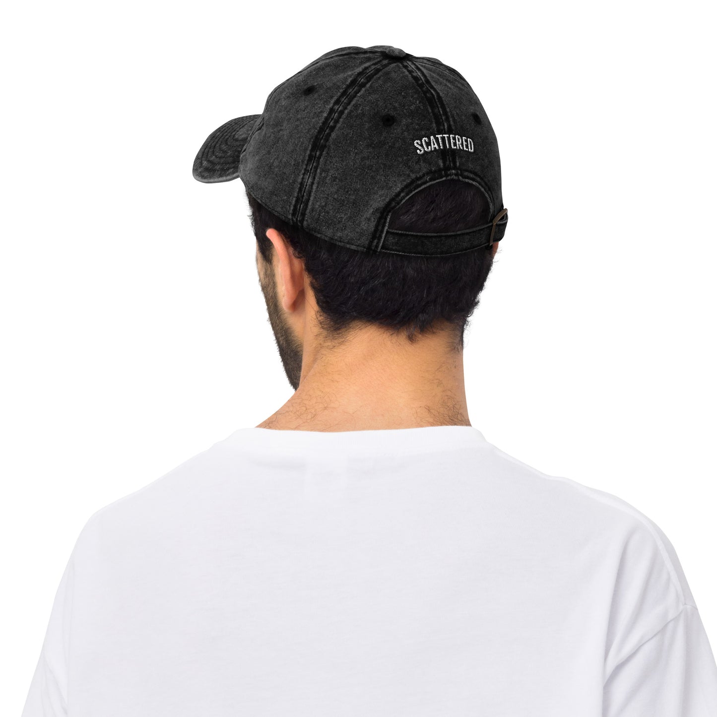 New York Apple Logo Embroidered Black Vintage Cotton Twill Hat Scattered Streetwear