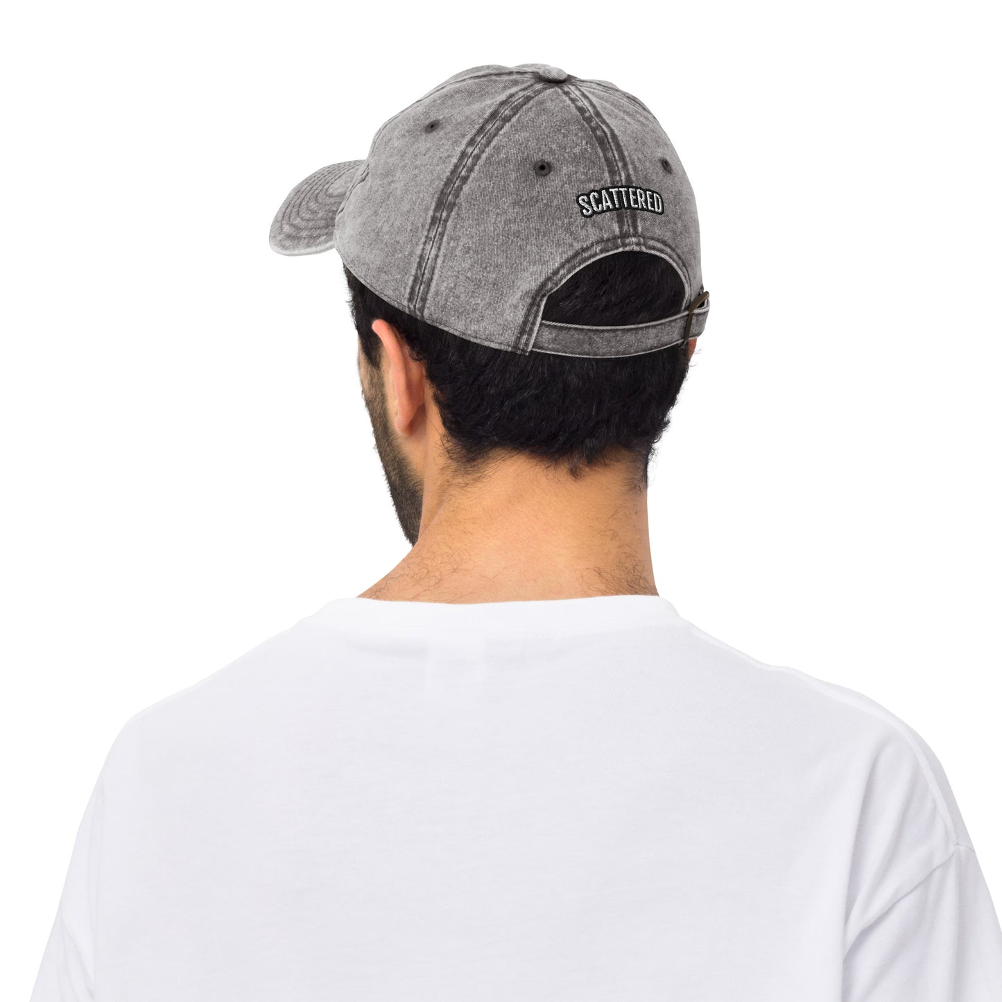 New York Apple Logo Embroidered Grey Vintage Cotton Twill Hat Scattered Streetwear