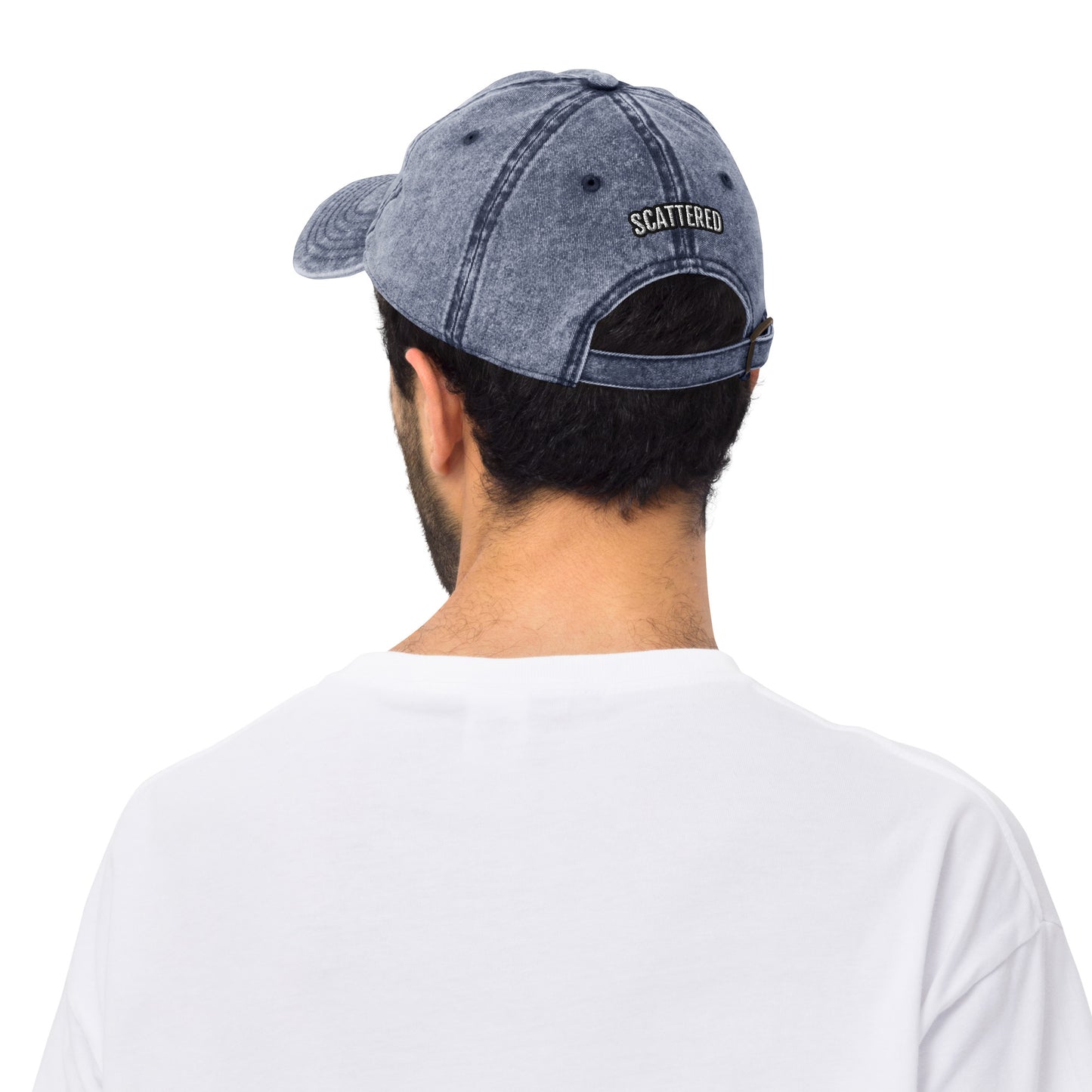 New York Apple Logo Embroidered Navy Blue Vintage Cotton Twill Hat Scattered Streetwear