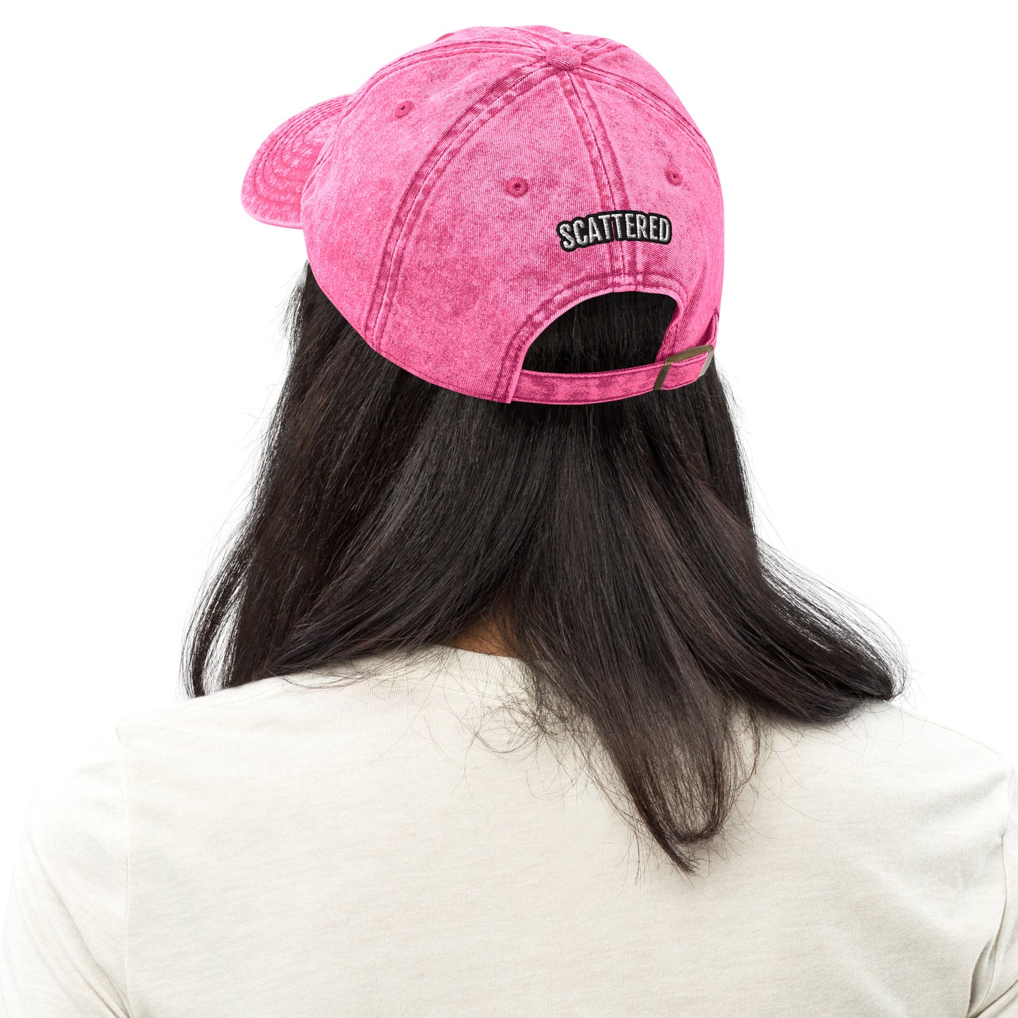 New York Apple Logo Embroidered Pink Vintage Cotton Twill Hat Scattered Streetwear