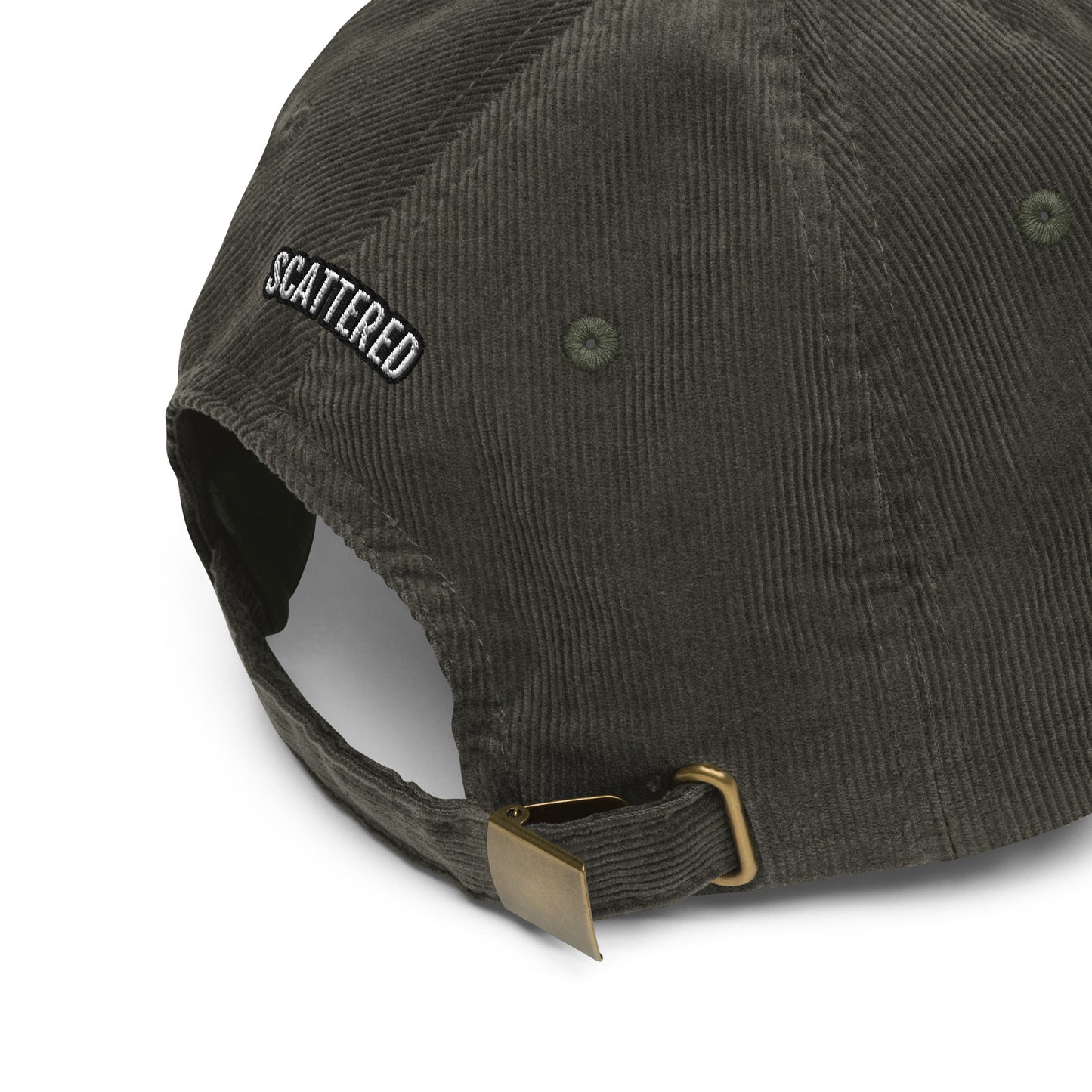 New York Apple Logo Embroidered Olive Vintage Corduroy Hat Scattered Streetwear