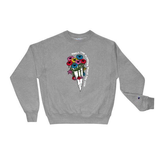 Scattered x Dripped Gawd "Smell the Flowers" Champion Sweatshirt