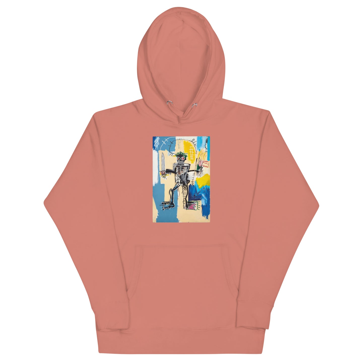 Jean-Michel Basquiat "Warrior" Artwork Printed Premium Streetwear Sweatshirt Hoodie Salmon Pink