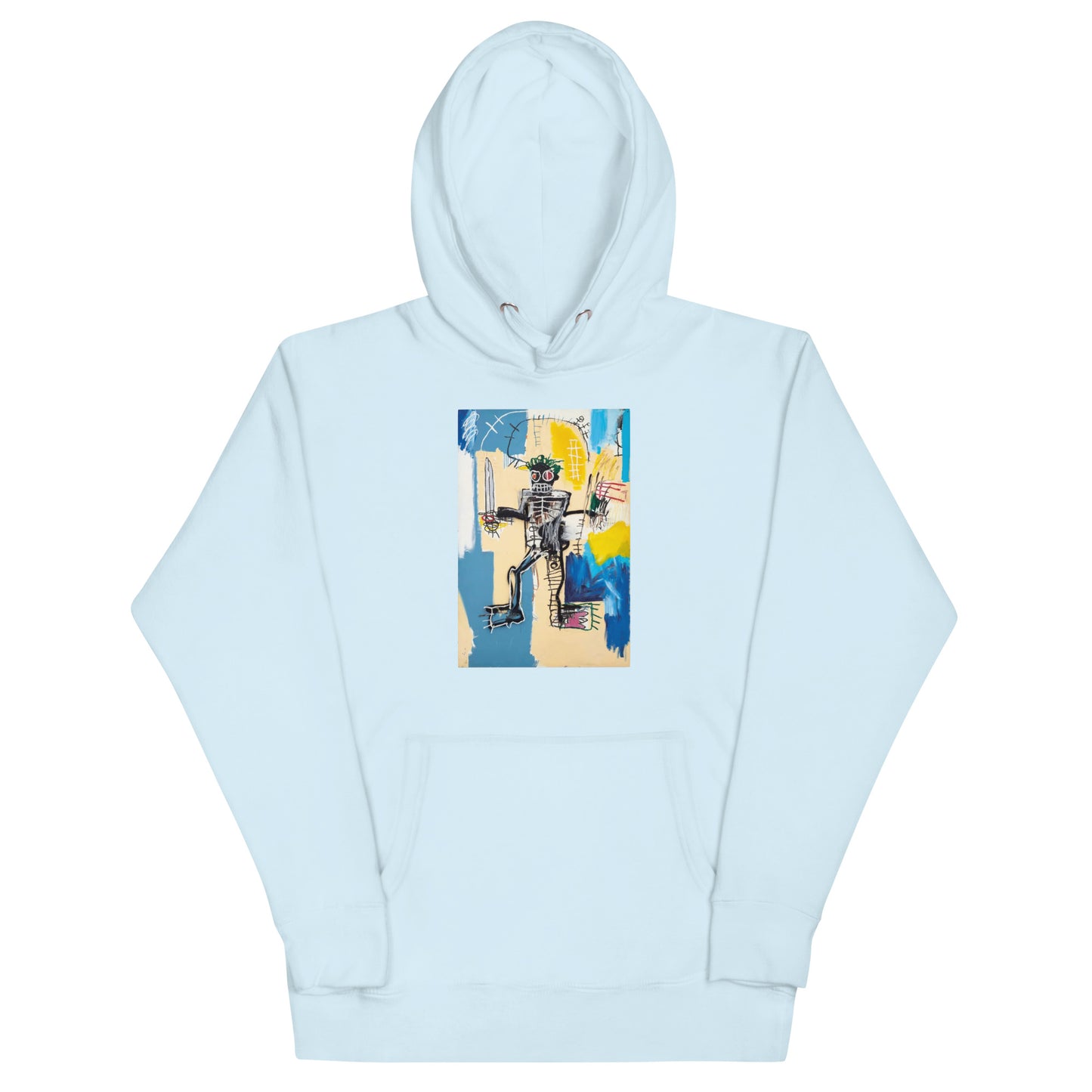 Jean-Michel Basquiat "Warrior" Artwork Printed Premium Streetwear Sweatshirt Hoodie Ice Blue