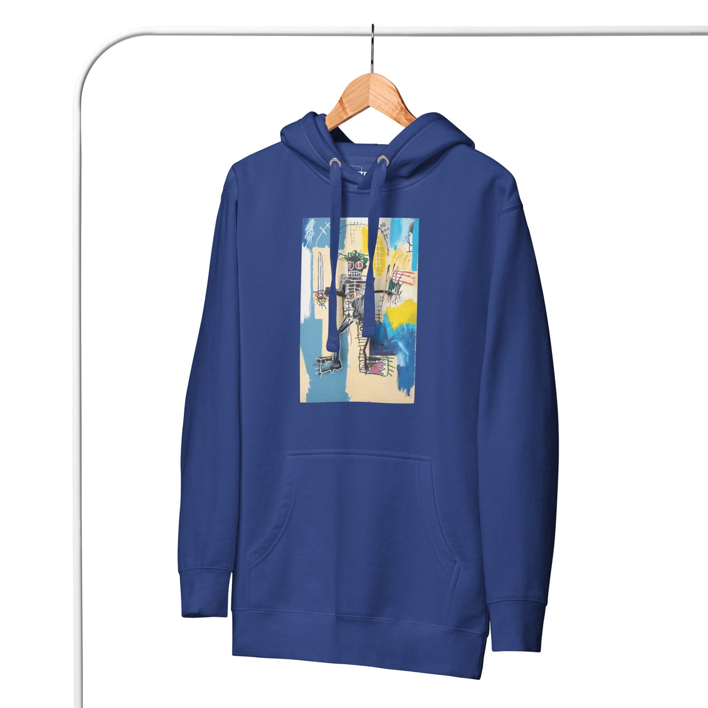 Jean-Michel Basquiat "Warrior" Artwork Printed Premium Streetwear Sweatshirt Hoodie Royal Blue