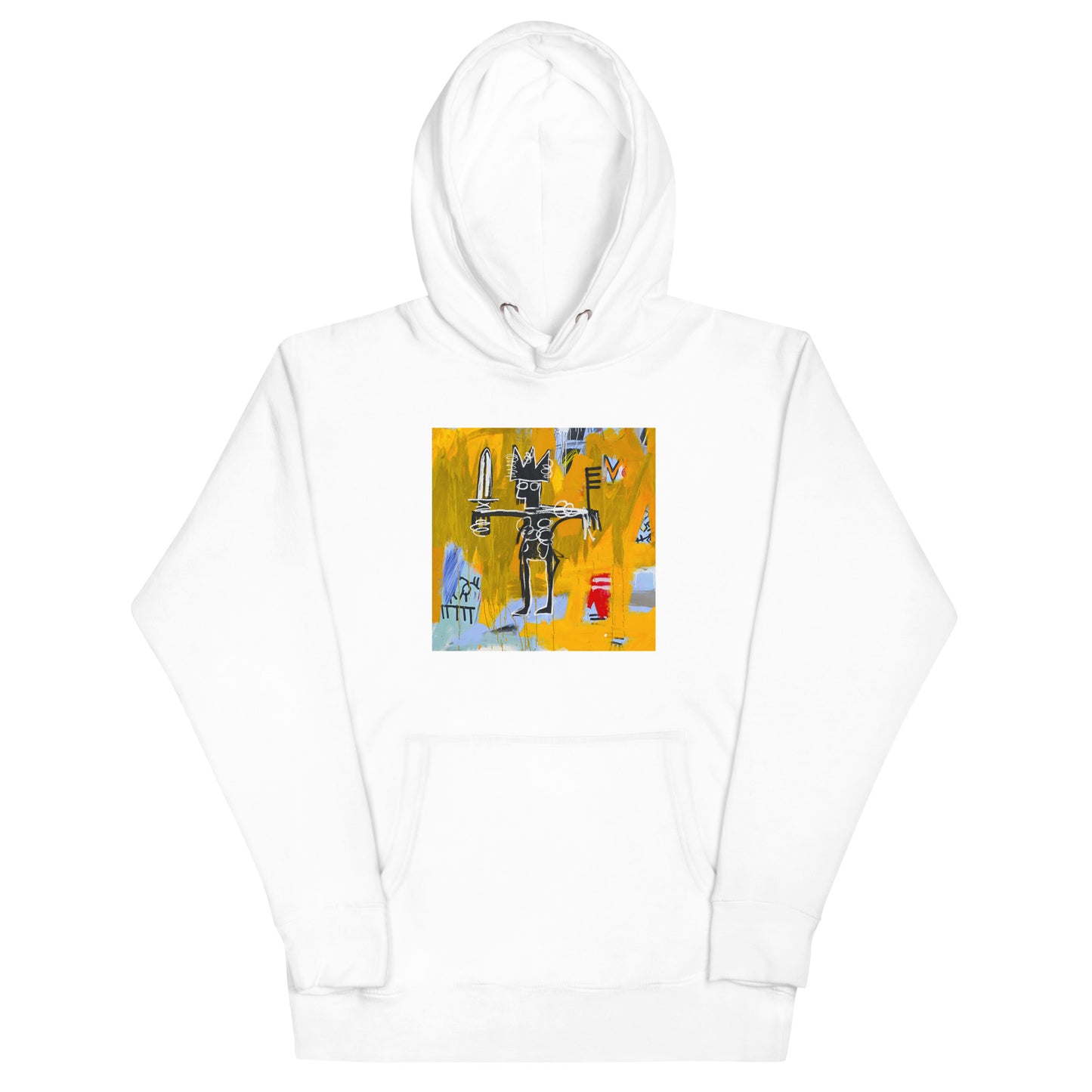 Jean-Michel Basquiat "Julius Caesar on Gold" Artwork Printed Premium Streetwear Sweatshirt Hoodie White